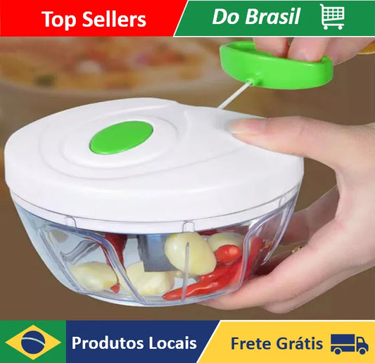 Triturador de Alimentos Processador Manual 3 Lamins 500 ml - Neverdie