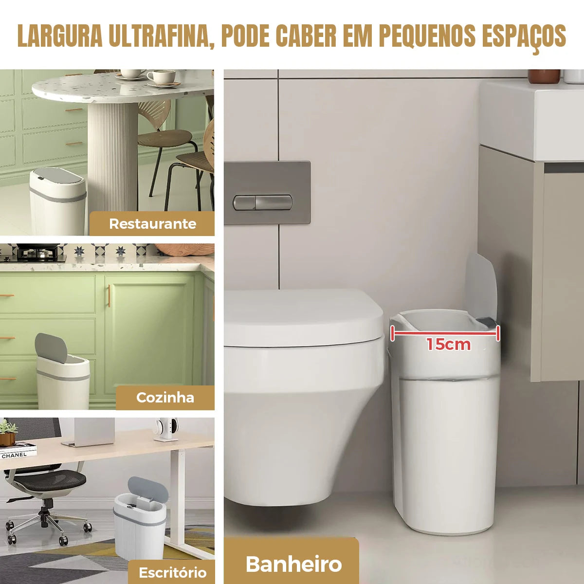 Lixeira Tecnológica  12L com sensor de Proximidade  sistema abre e fecha