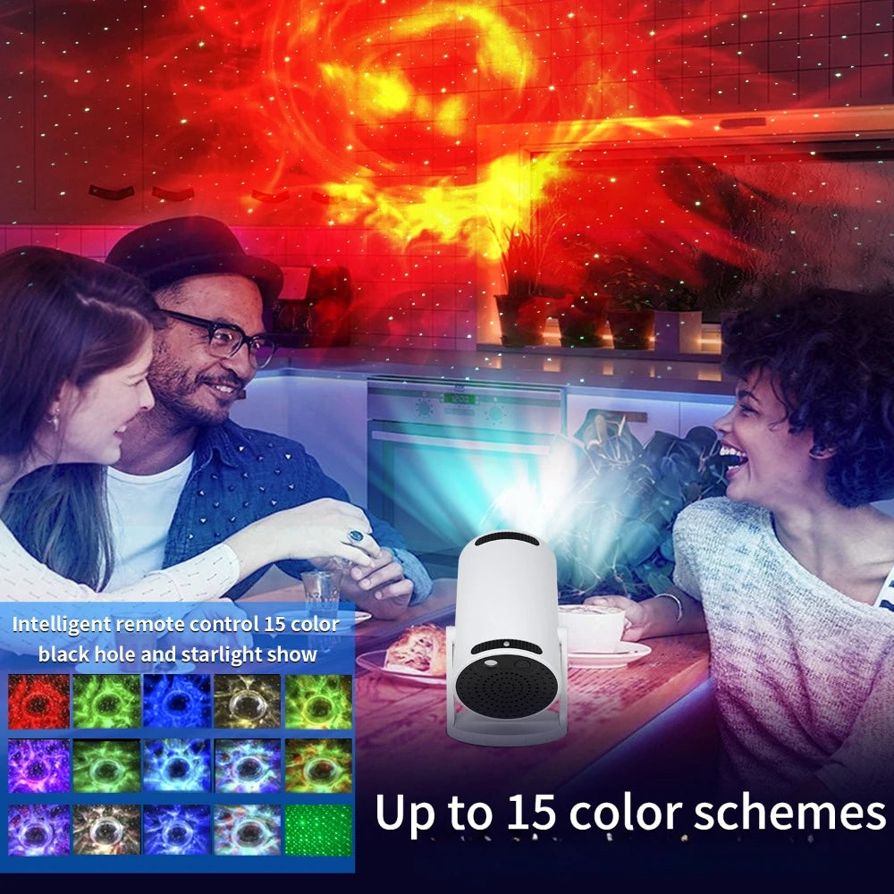 Luz noturna inovadora do projetor de estrelas com alto-falante Bluetooth, lâmpada de atmosfera de quarto para ambiente romântico