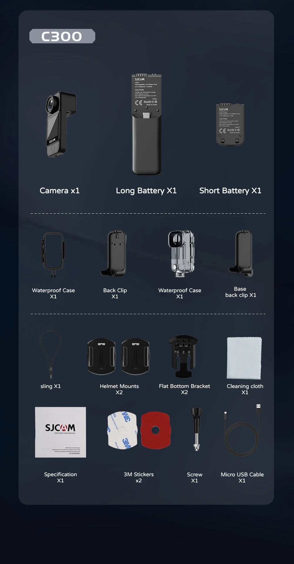 Câmera de ação de bolso 4K FHD