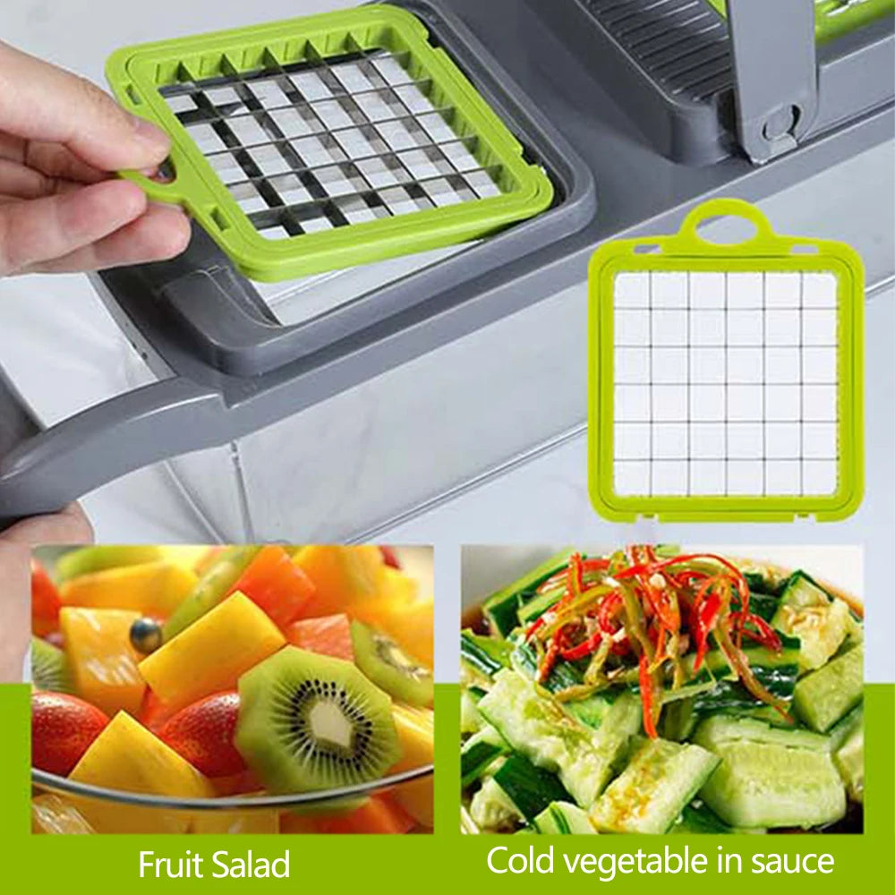 Cortador de Legumes Multifuncional,Fatiador de Frutas e Descascador de Batata