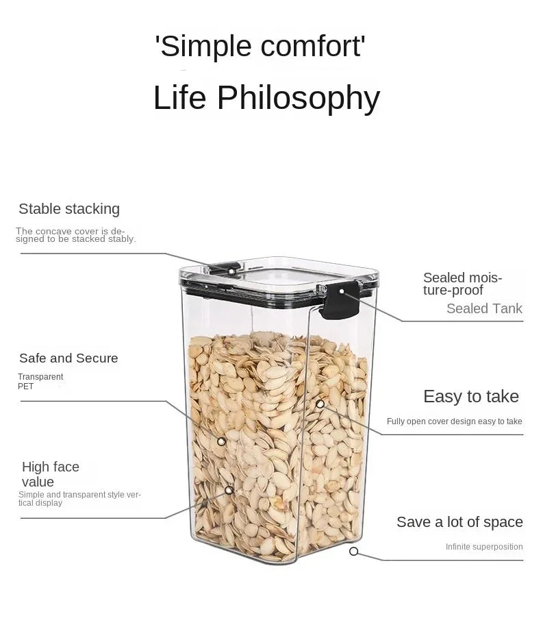 Conjunto 5 potes organizadores para armazenamento de alimentos