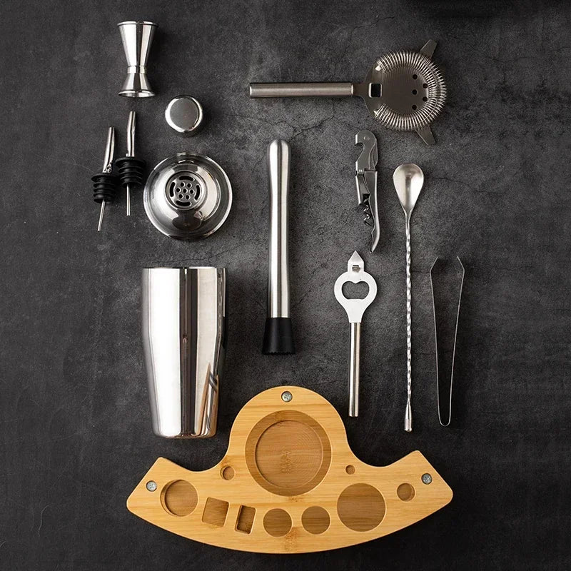 Conjunto de coqueteleira Kit de barman de aço inoxidável Misturador de coquetel