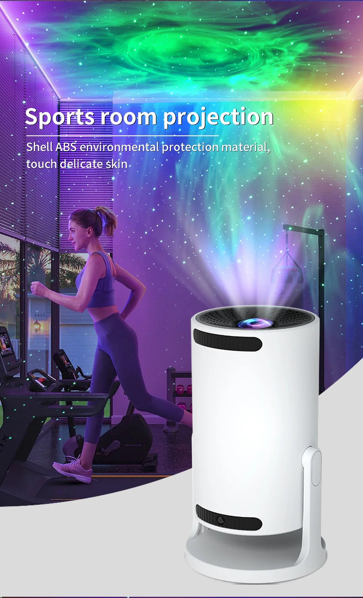Luz noturna inovadora do projetor de estrelas com alto-falante Bluetooth, lâmpada de atmosfera de quarto para ambiente romântico