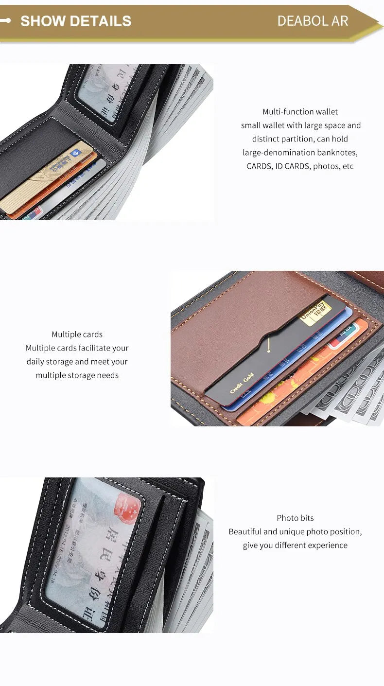 Carteira de couro sintético masculino