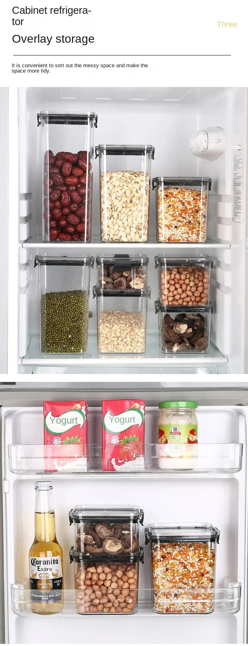 Conjunto 5 potes organizadores para armazenamento de alimentos