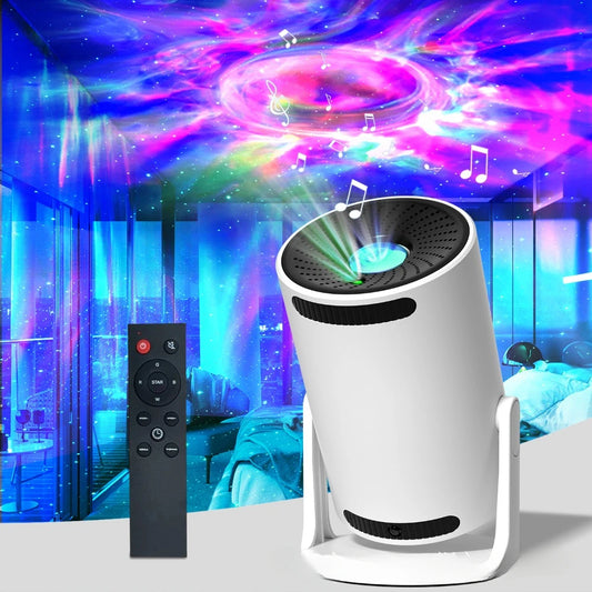 Luz noturna inovadora do projetor de estrelas com alto-falante Bluetooth, lâmpada de atmosfera de quarto para ambiente romântico