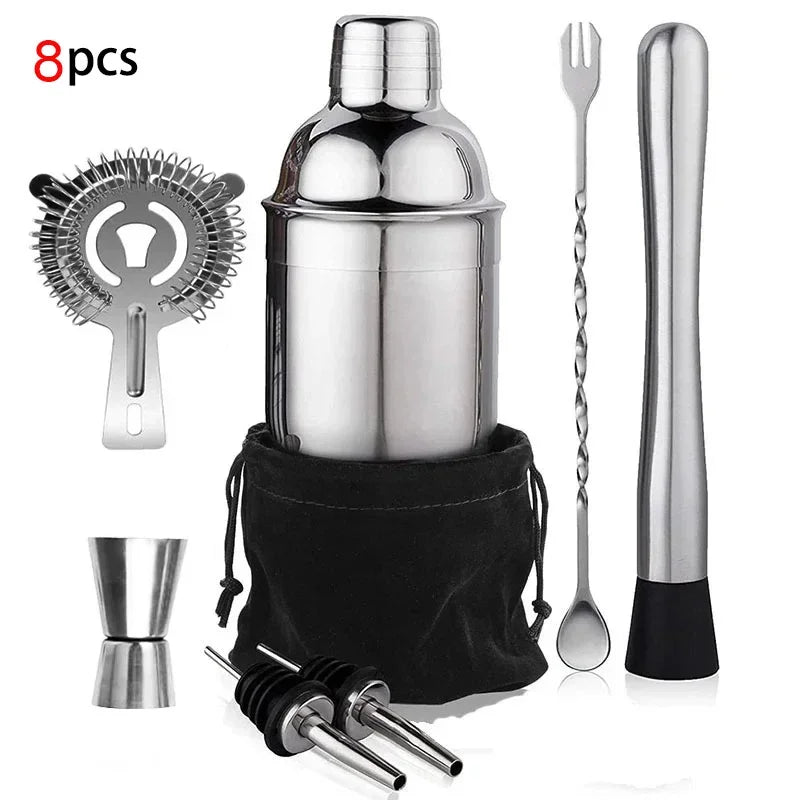Conjunto de coqueteleira Kit de barman de aço inoxidável Misturador de coquetel