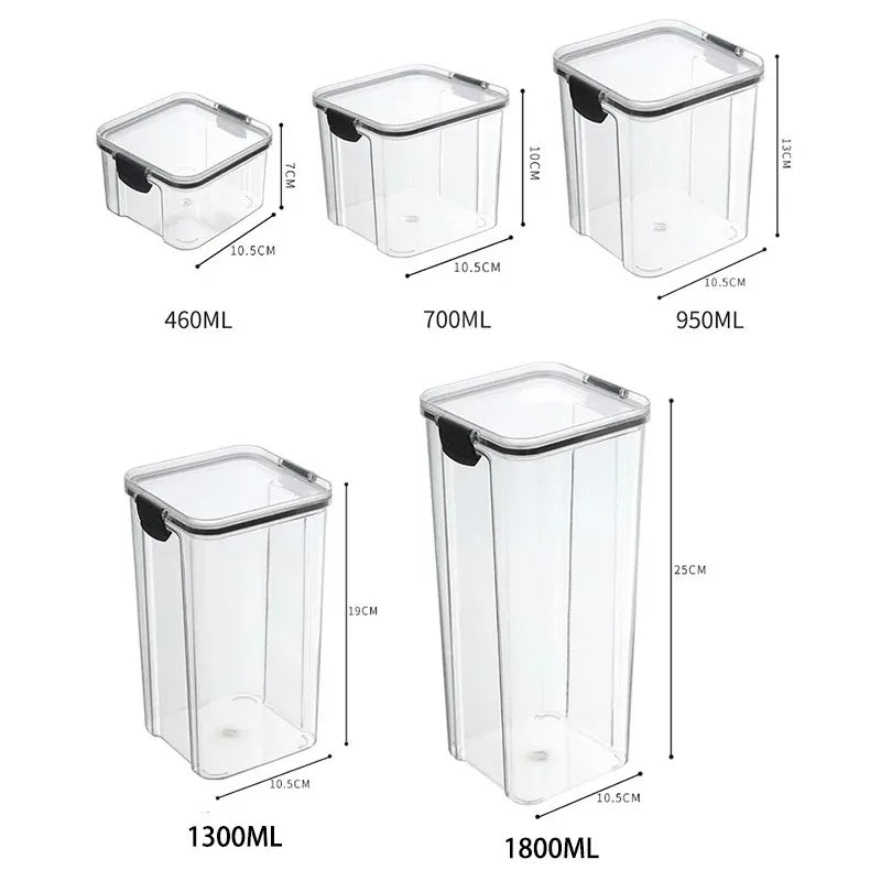 Conjunto 5 potes organizadores para armazenamento de alimentos
