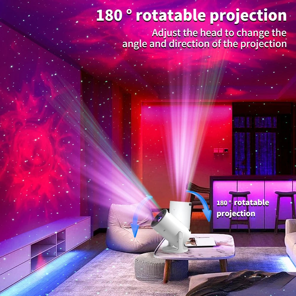 Luz noturna inovadora do projetor de estrelas com alto-falante Bluetooth, lâmpada de atmosfera de quarto para ambiente romântico